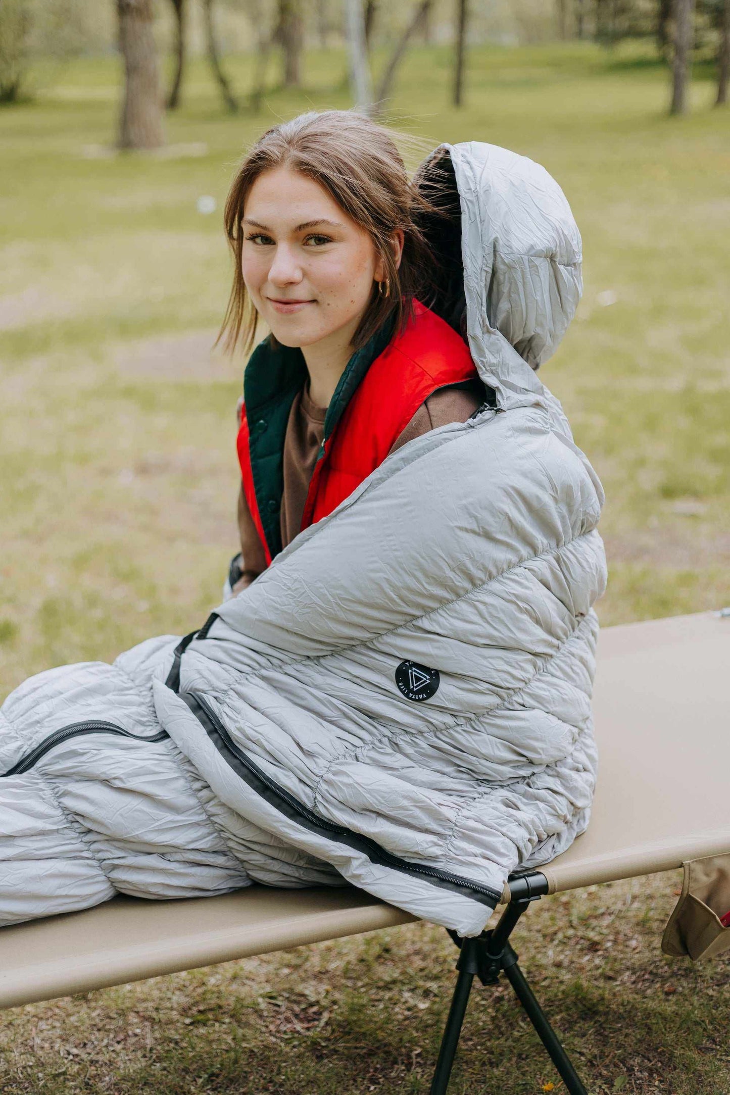 Goose down Sleeping Bag Grey